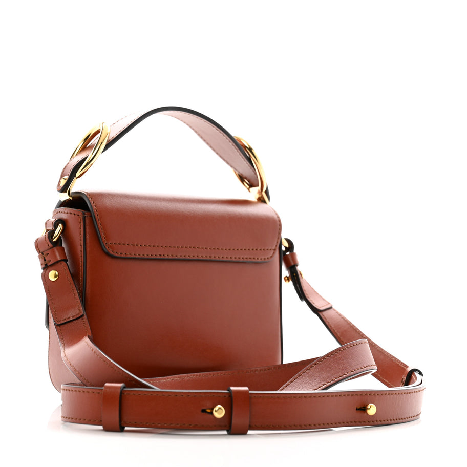 Chloe Shiny Calfskin Suede Mini C Bag Sepia Brown Image 3