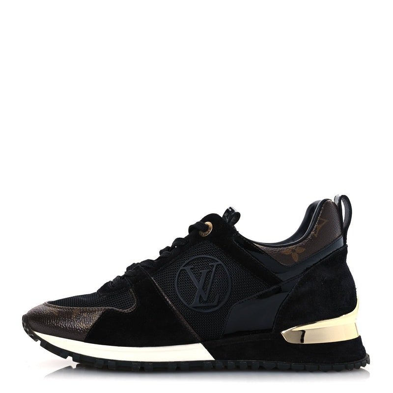  Louis Vuitton Suede Monogram Run Away Sneakers 36.5 Black