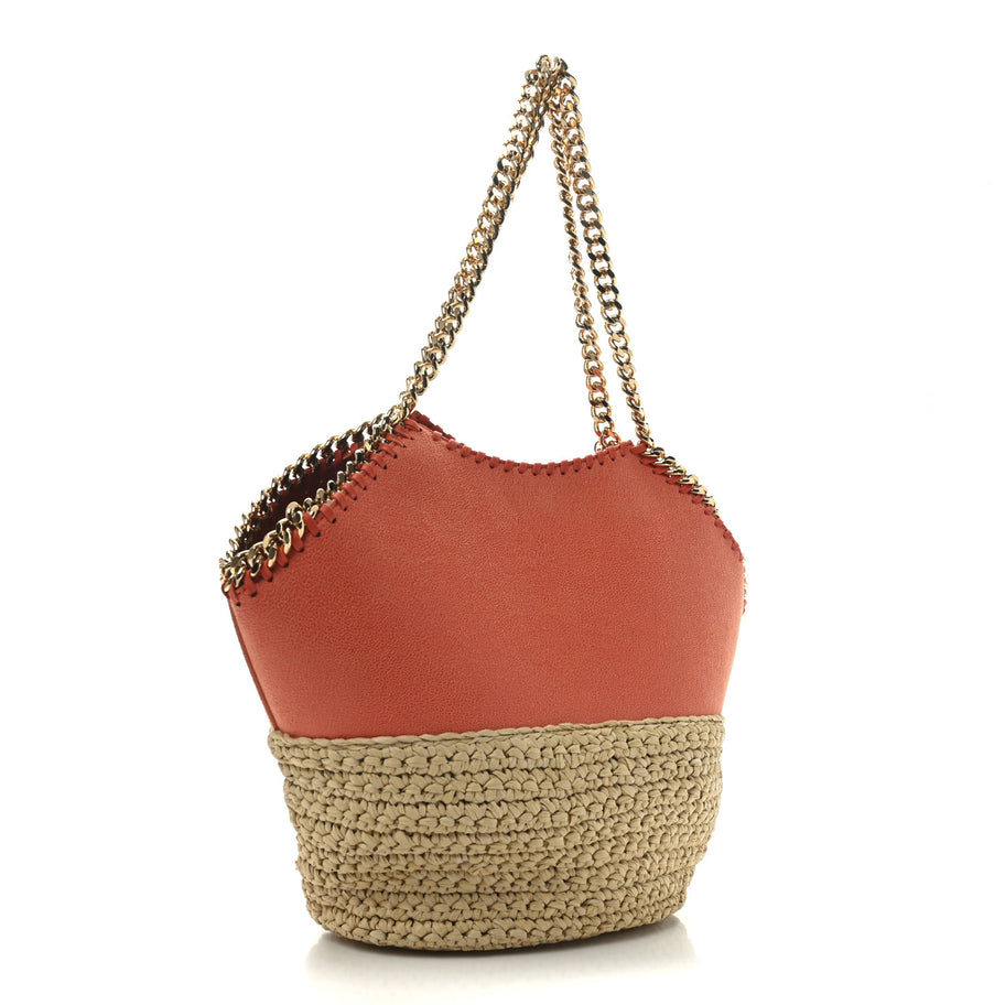 Stella McCartney Raffia Falabella Medium Tote Bright Orange Image 3