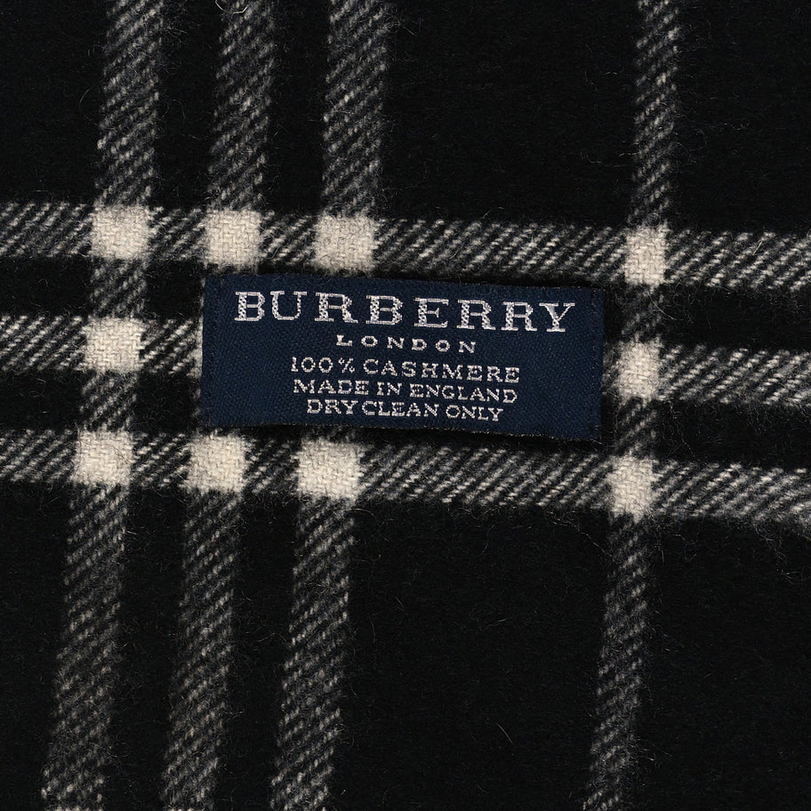 Burberry Cashmere Check Happy Fringe Scarf Black Calico Image 4