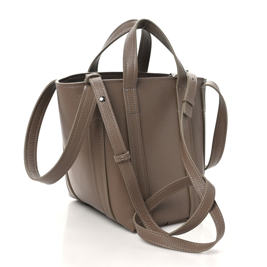 Balenciaga Grained Calfskin XS Everyday North South Shoulder Tote Bag Brown Image 3