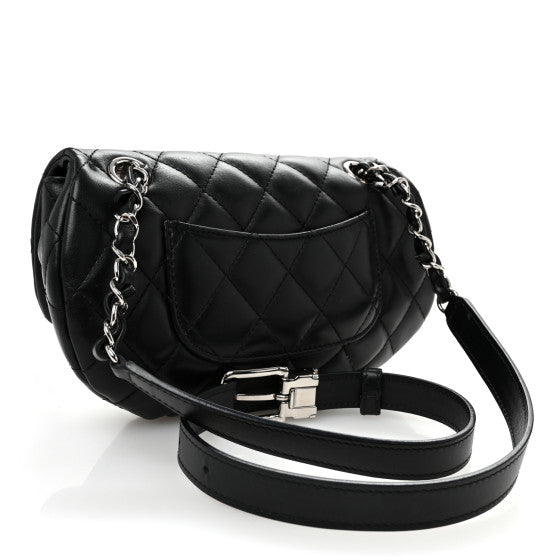 Chanel Calfskin Quilted CC Uniform Flap Belt Bag Black Image 3