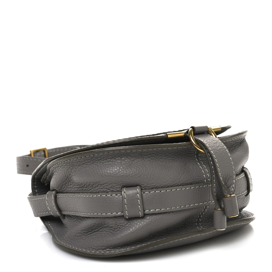 Chloe Calfskin Mini Marcie Round Crossbody Bag Cashmere Grey Image 4