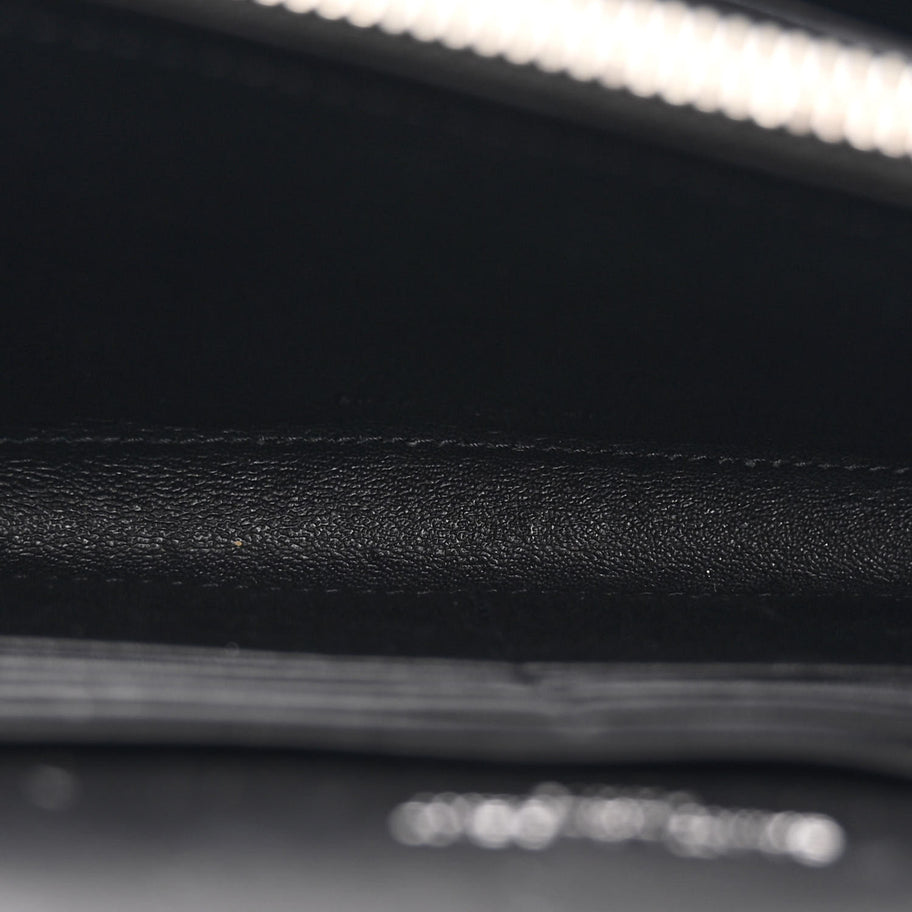 Saint Laurent Patent Grain De Poudre Matelasse Chevron Monogram Chain Wallet Blue Majorelle Image 6