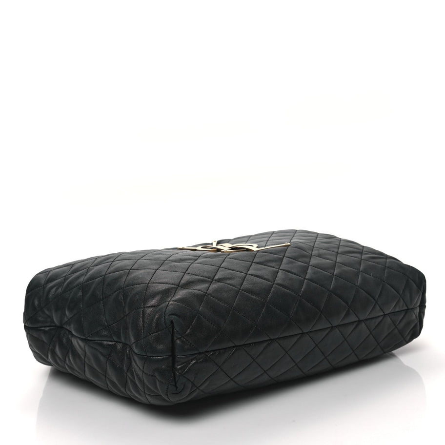 Saint Laurent Lambskin Quilted Maxi Icare Shopping Tote Black Image 5