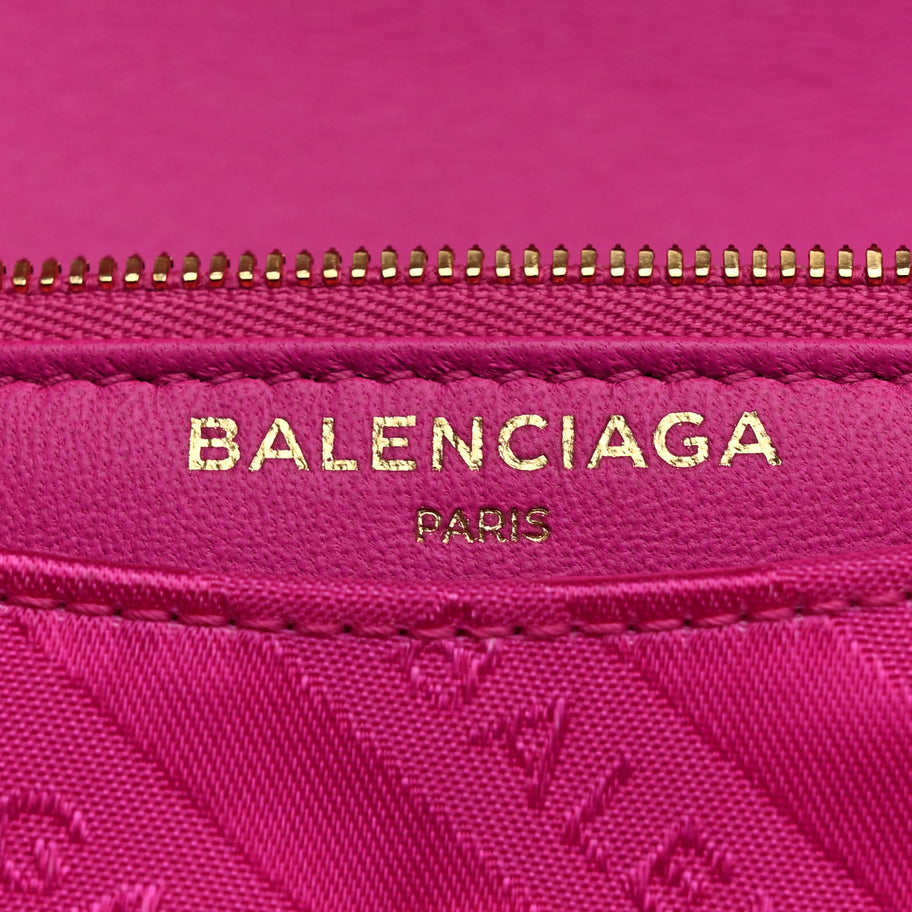 Balenciaga Nylon Jacquard Diagonal Logo S BB Round Shoulder Bag Rose Magenta Image 6