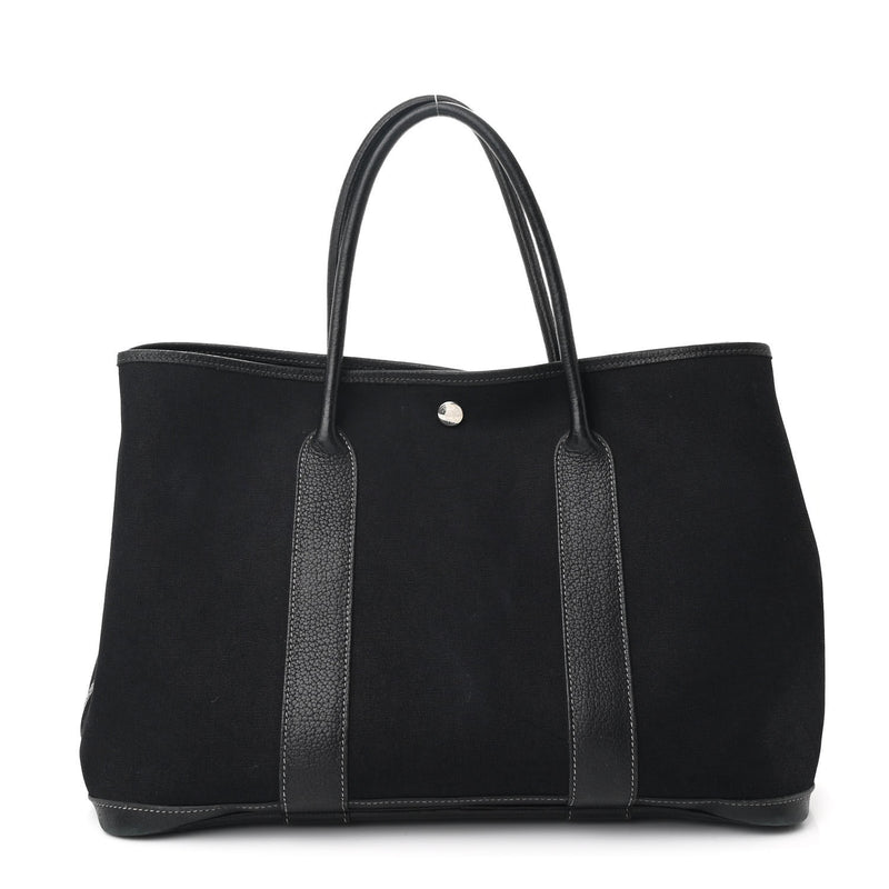  Hermes Toile Negonda Garden Party Tote 36 MM Black