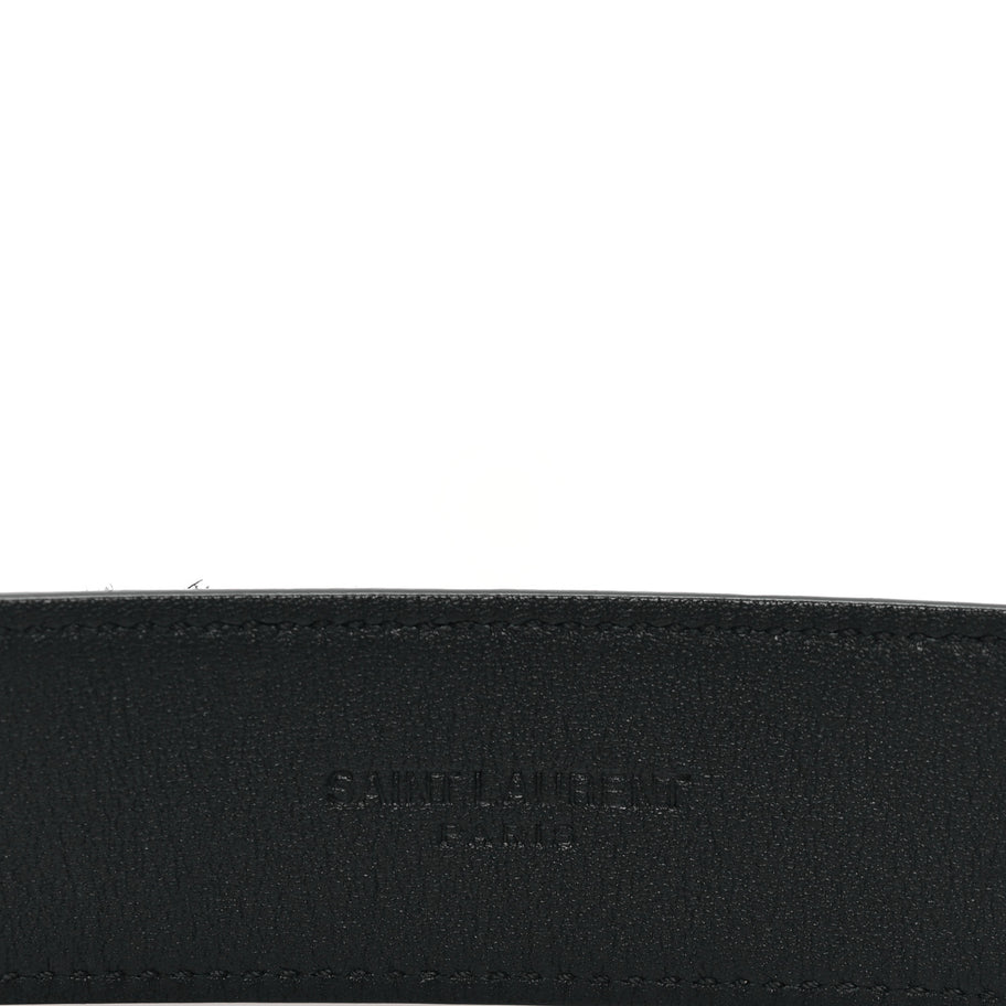 Saint Laurent Suede Calfskin Monogram Square Buckle Belt 90 36 Black Image 3
