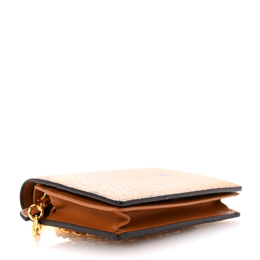 MCM MCM Visetos Original Mini Chain Wallet Cognac Image 3