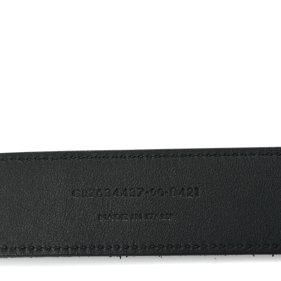 Saint Laurent Suede Calfskin Monogram Square Buckle Belt 90 36 Black Image 4