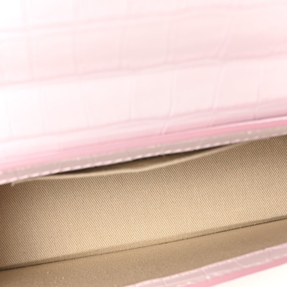 Jacquemus Calfskin Crocodile Embossed Le Chiquito Long Pale Pink Image 5