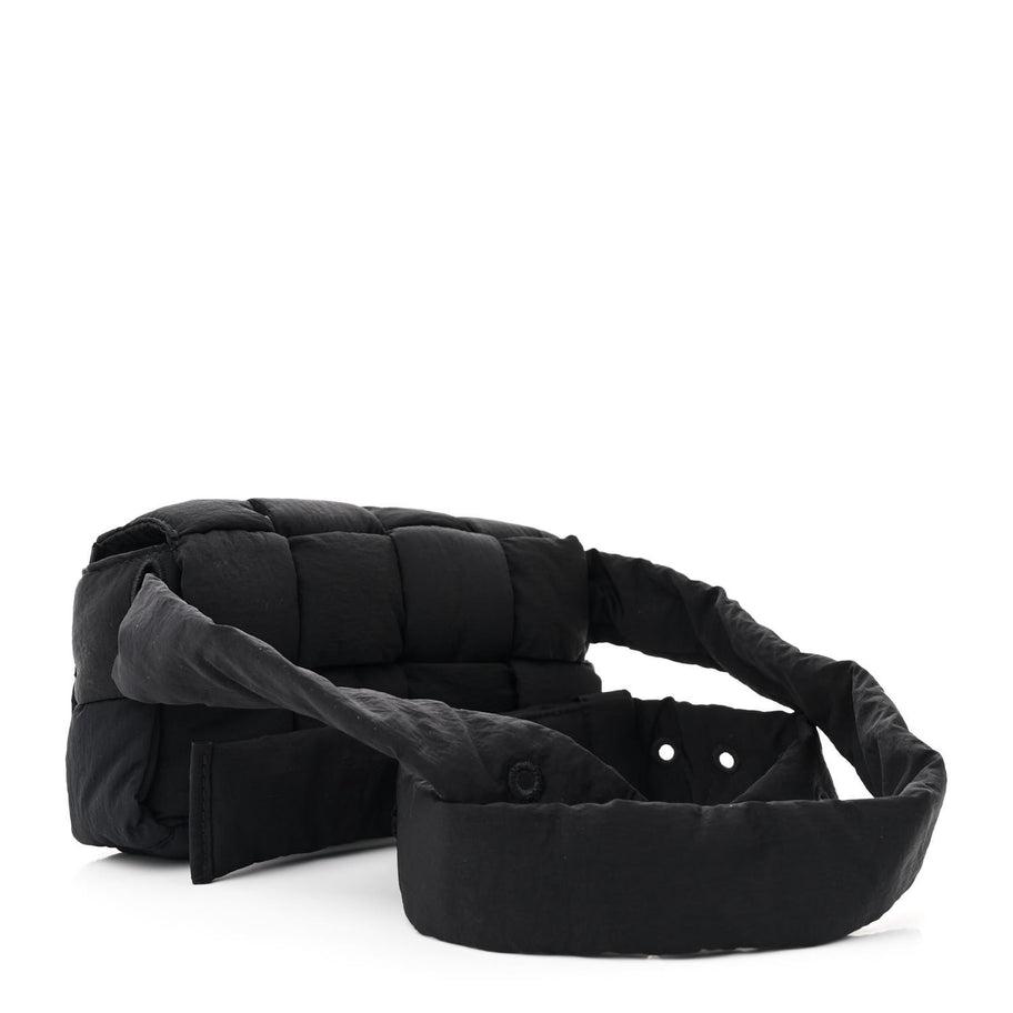 Bottega Veneta Nylon Intrecciato Padded Tech Mini Cassette Belt Bag Black Image 3