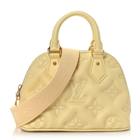  Louis Vuitton Calfskin Bubblegram Alma BB Banana
