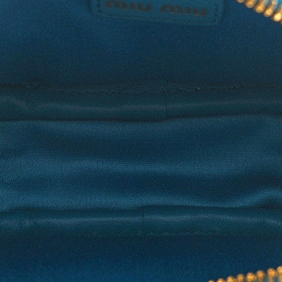 Miu Miu Calfskin Micro Beau Bag Voyage Blue Image 5