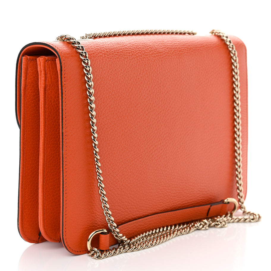 Gucci Dollar Calfskin InterLocking G Shoulder Bag Sun Orange Image 3