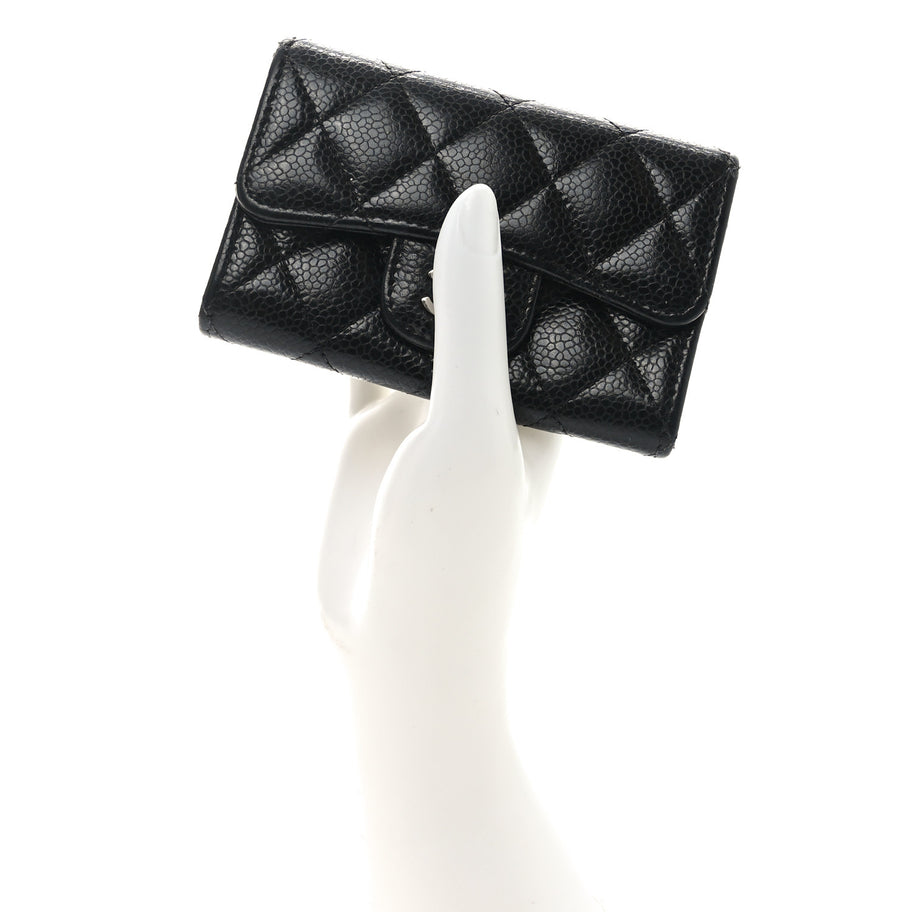 Chanel Caviar Quilted Flap Card Holder Black Image 4