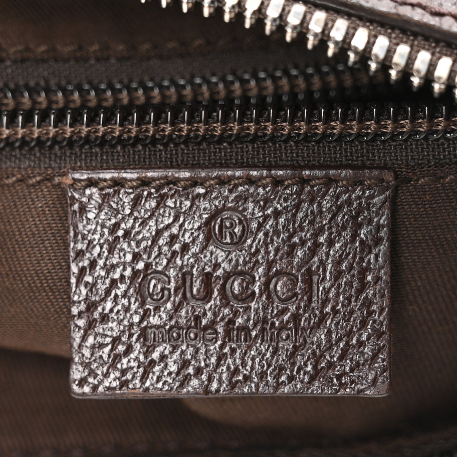 Gucci Monogram Medium Half Moon Hobo Dark Brown Image 6