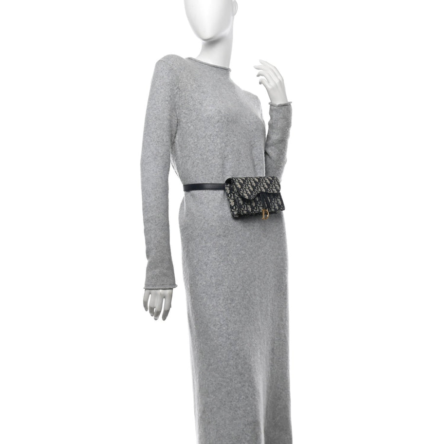 Christian Dior CHRISTIAN DIOR Oblique Saddle Belt Bag Blue Image 2