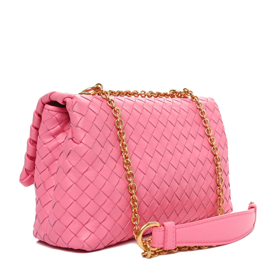 Bottega Veneta Nappa Intrecciato Small Olimpia Shoulder Bag Antique Pink Image 3