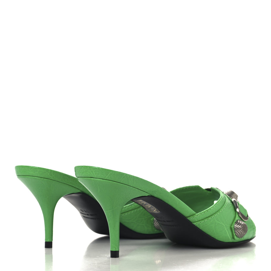 Balenciaga Agneau Arena Cagole 50mm Slide Sandals 36.5 Vivd Green Image 5