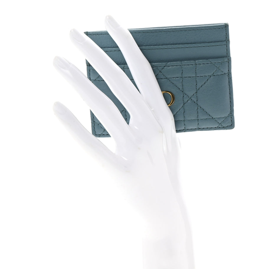 Christian Dior Supple Calfskin Cannage Caro Five-Slot Card Holder Turquoise Image 2