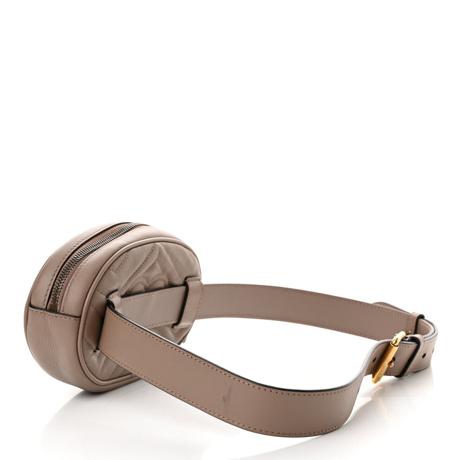 Gucci Calfskin Matelasse GG Marmont Belt Bag 85 34 Porcelain Rose Image 3