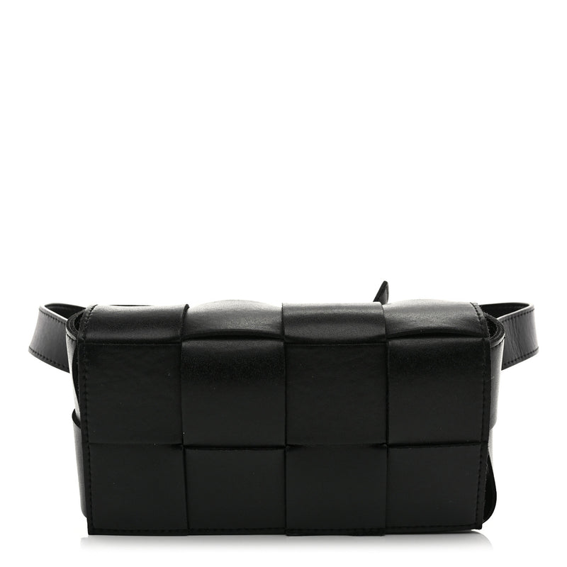  Bottega Veneta Nappa Maxi Intreccio The Belt Cassette Bag Black