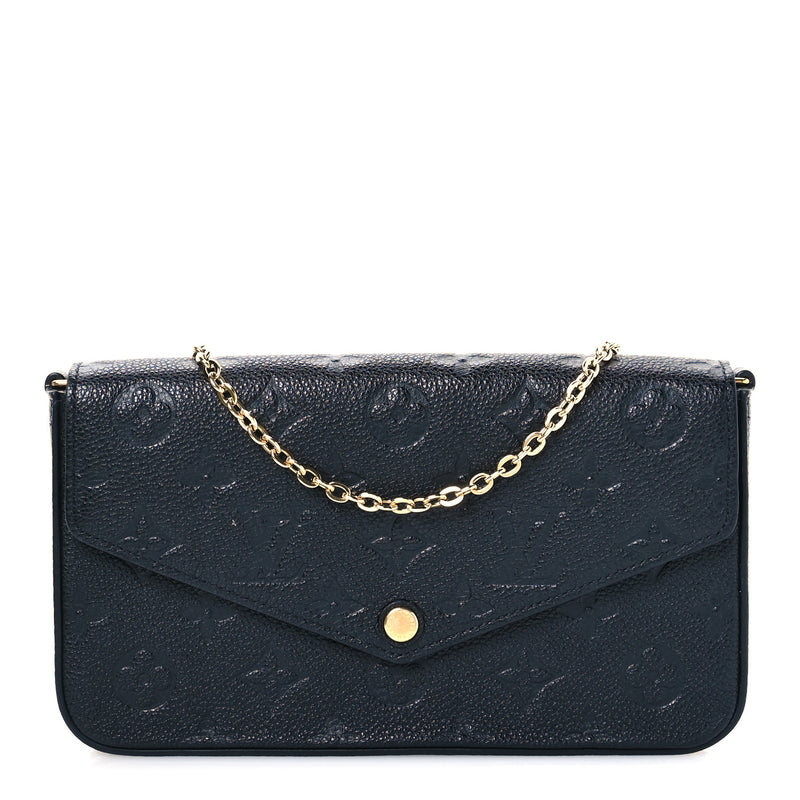  Louis Vuitton Empreinte Pochette Felicie Chain Wallet Black