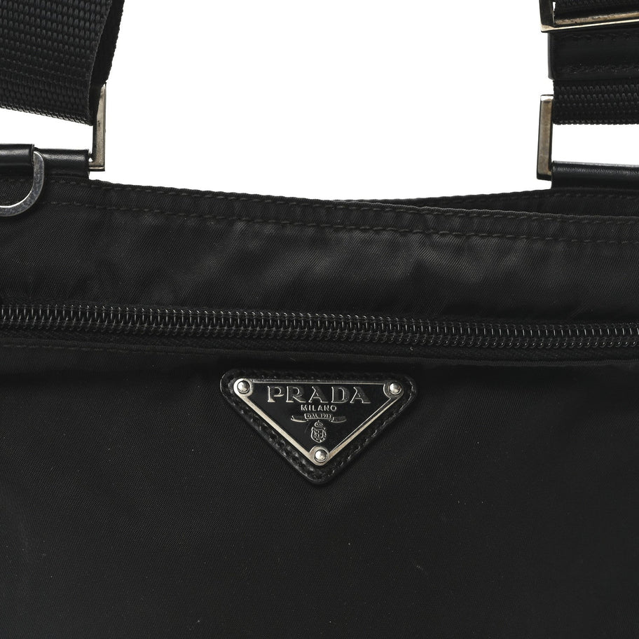 Prada Tessuto Nylon Flat Messenger Bag Black Image 7