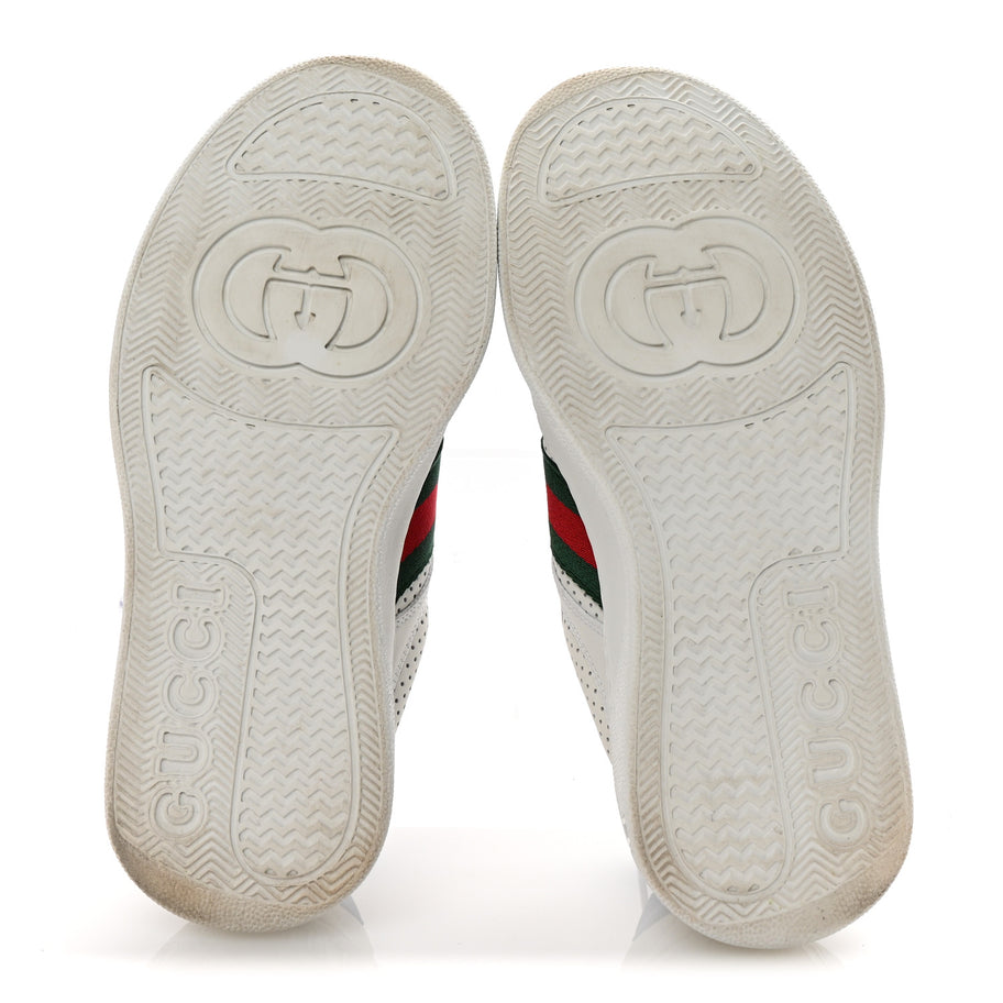 Gucci Calfskin Web Perforated Womens Platform 55mm Sneakers 36 White Bright Splash Image 6