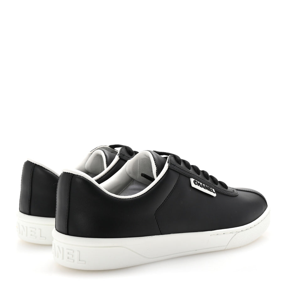 Chanel Calfskin CC Uniform Womens Sneakers 37 Black Image 5