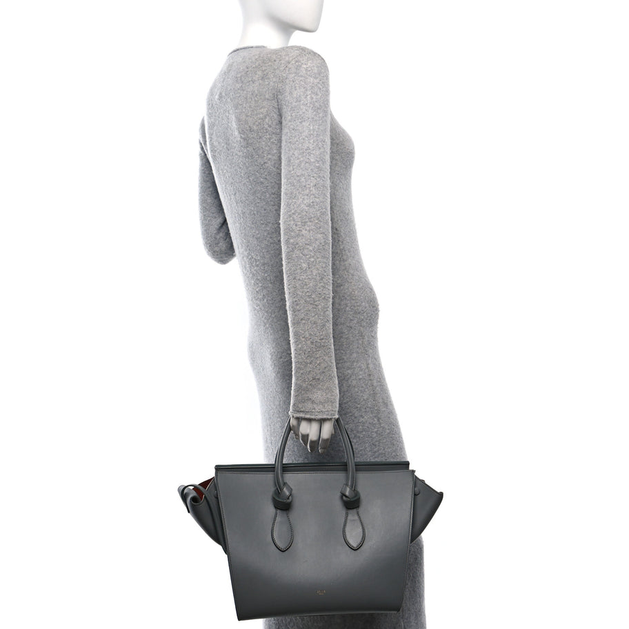 Celine Smooth Calfskin Small Tie Knot Tote Crystal Grey Image 2