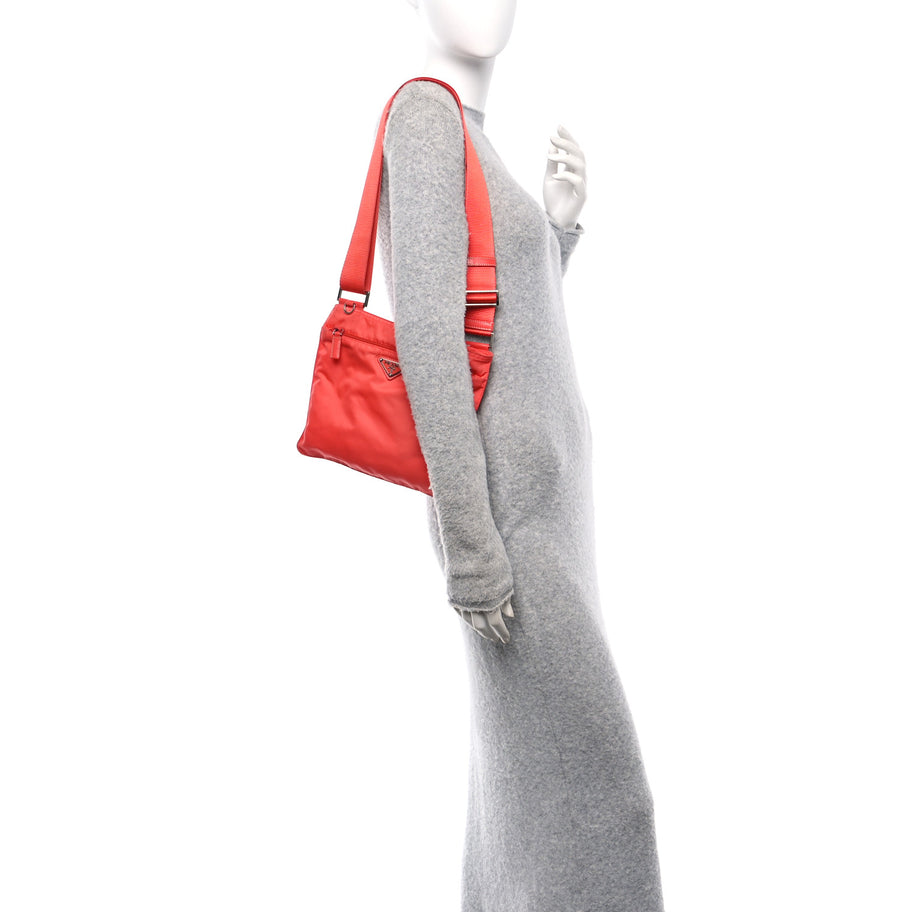 Prada Nylon Vela Flat Messenger Bag Corallo Image 2