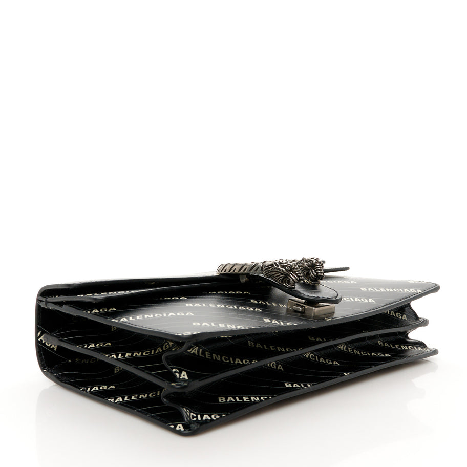 Gucci X Calfskin Logo Print Small Dionysus Shoulder Bag Black Image 4