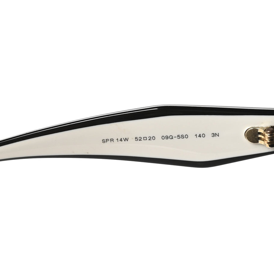Prada Acetate Sunglasses SPR 14W Black White Image 5