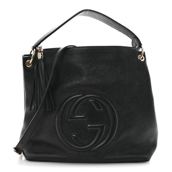 Gucci Pebbled Calfskin Large Soho Hobo Black Image 1