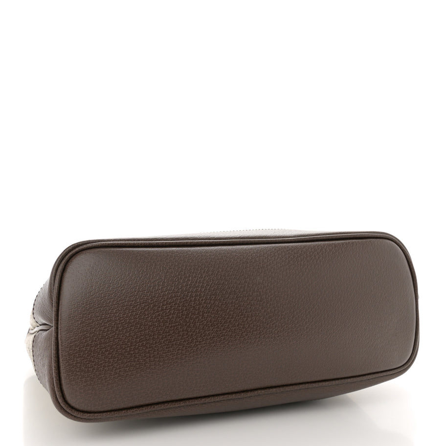 Gucci GG Supreme Monogram Textured Calfskin Medium Ophidia Shoulder Tote Bag Beige Ebony New Acero Image 4