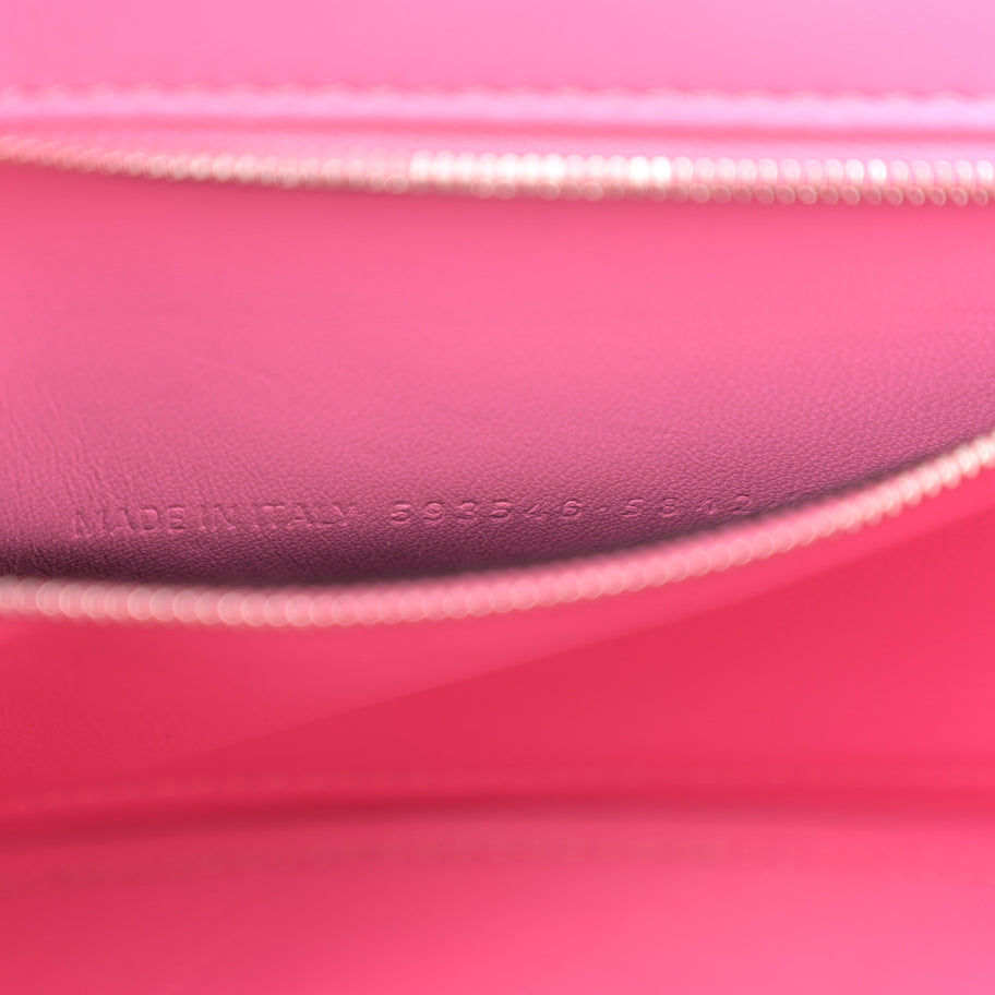 Balenciaga Shiny Calfskin Crocodile Embossed Small Hourglass Top Handle Bag Baby Pink Image 7