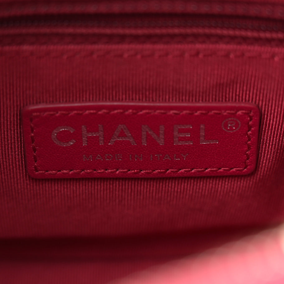 Chanel Aged Calfskin Chevron Quilted Small Gabrielle Hobo Dark Pink Image 6