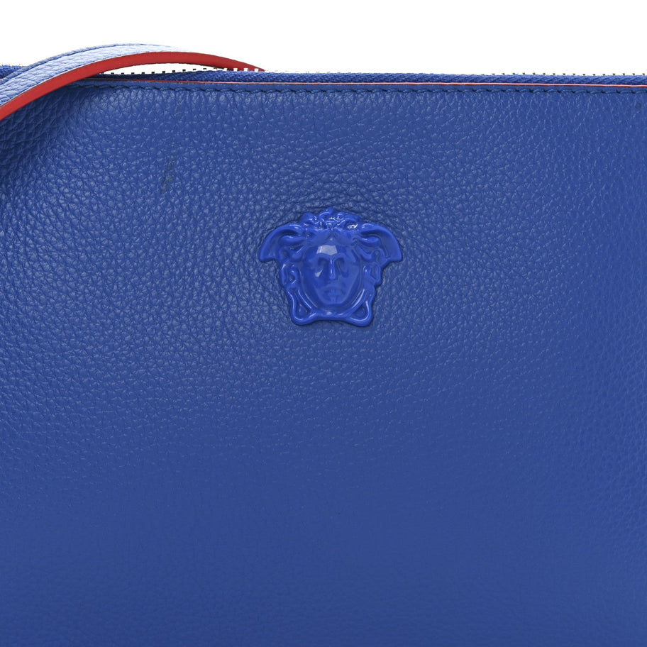 Versace Calfskin Medusa Crossbody Flat Pouch Blue Image 7