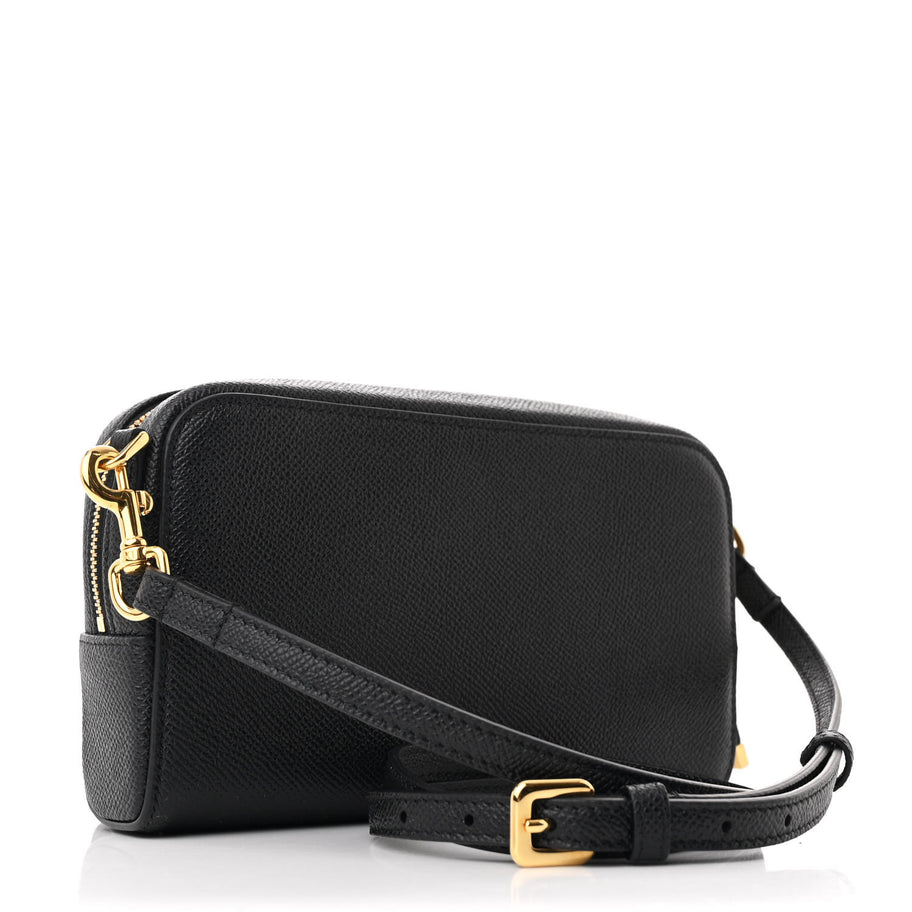 Christian Dior Grained Calfskin Caro Double Pouch Black Image 3