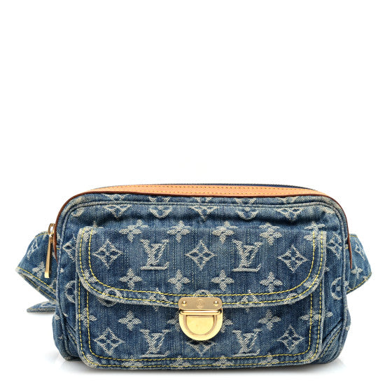  Louis Vuitton Monogram Denim Bum Bag Blue