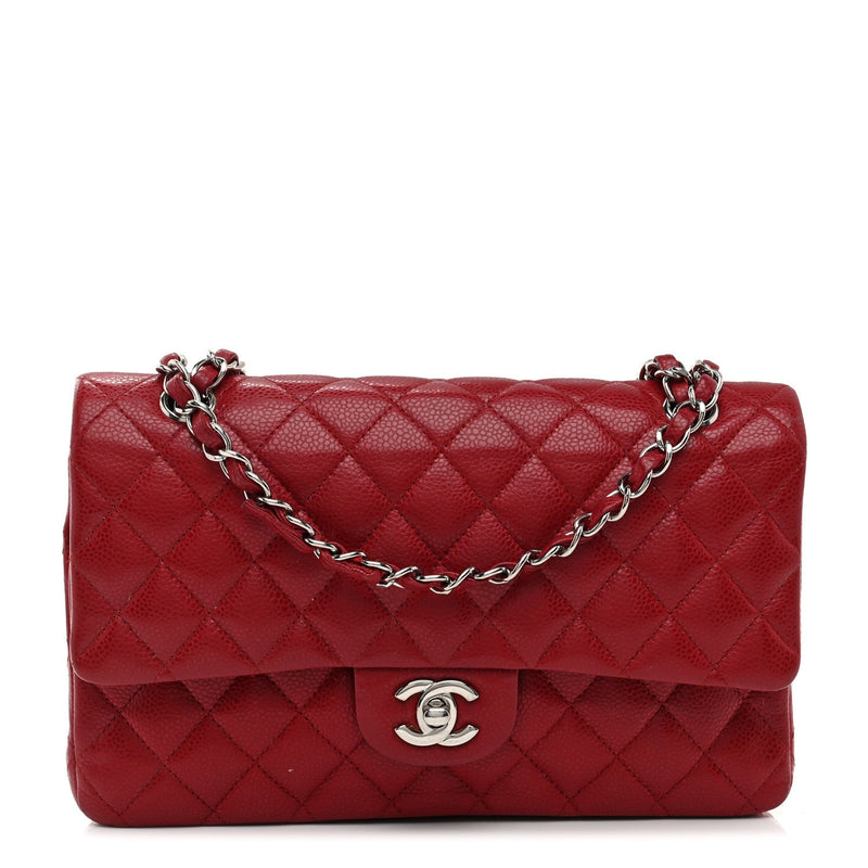  Chanel Caviar Quilted Medium Double Flap Red