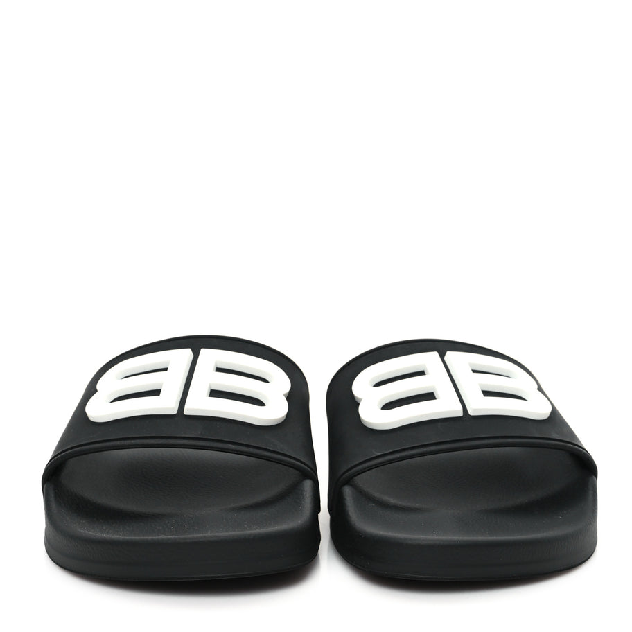 Balenciaga Rubber Womens BB Pool Slide Sandals 36 Black Image 3