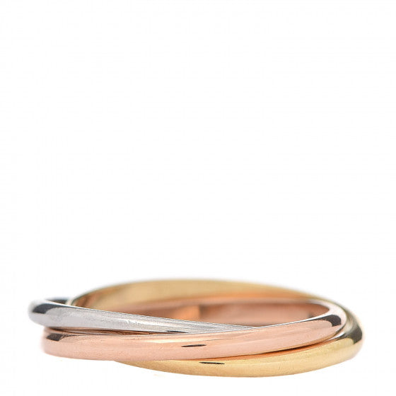 Cartier CARTIER 18K Pink Yellow White Gold Small Trinity Ring 49 4.75 Image 1