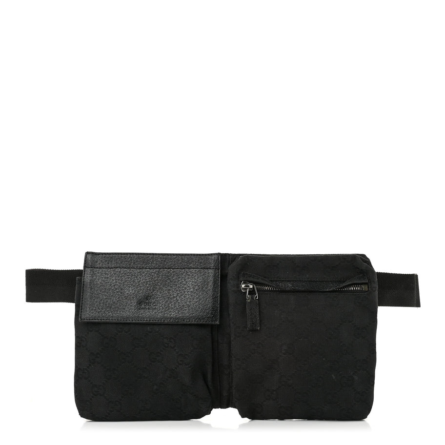 Gucci GG Monogram Double Pocket Belt Bag Black Image 1