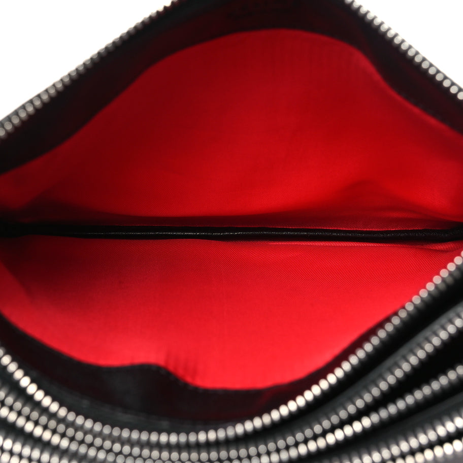 Celine Shiny Textured Calfskin Trio Crossbody Bag Black Image 5