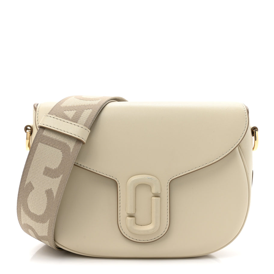 Marc Jacobs Calfskin Large The Covered J Marc Saddle Cloud White Image 1