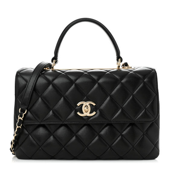 Chanel Lambskin Quilted Medium Trendy CC Flap Dual Handle Bag Black Image 1