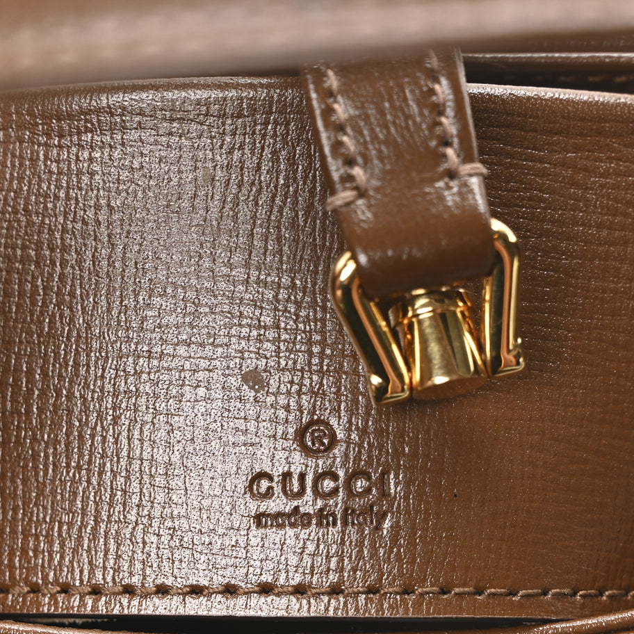Gucci GG Supreme Monogram Azalea Calfskin Web Mini Jackie 1961 Hobo Beige Ebony Brown Sugar Image 6